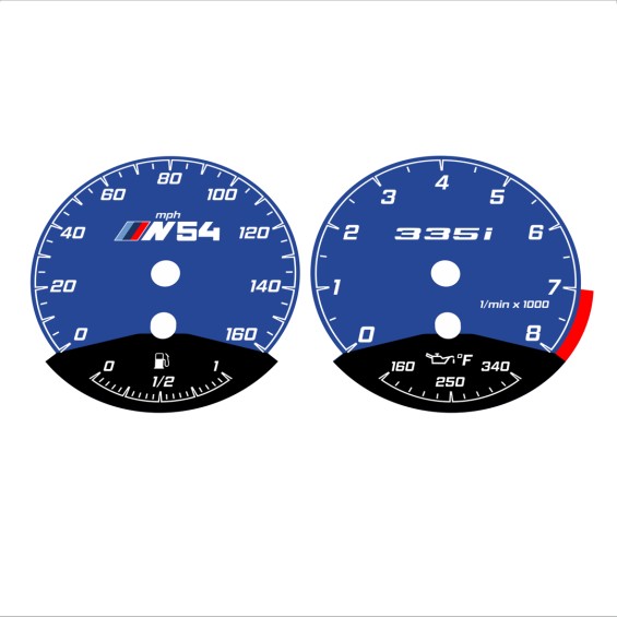 BMW E90 E92 335i 160 MPH Dark Blue - Black Bottom - 166