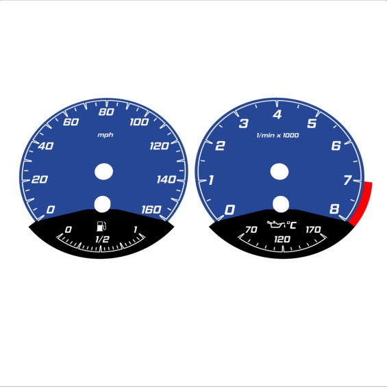 BMW E90 E92 335i 160 MPH Dark Blue - Black Bottom - 185