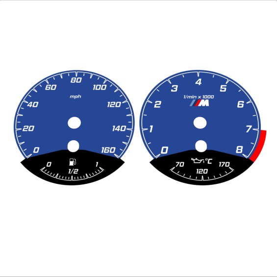 BMW E90 E92 335i 160 MPH Dark Blue - Black Bottom - 186