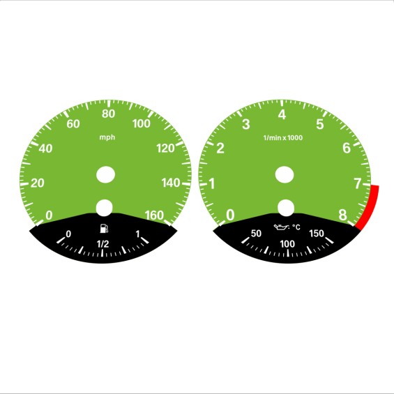 BMW E90 E92 335i 160 MPH Green - Black Bottom - 113