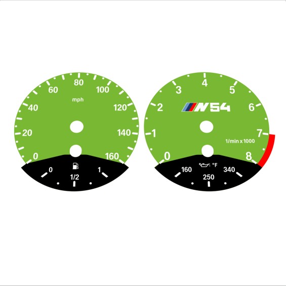 BMW E90 E92 335i 160 MPH Green - Black Bottom - 133