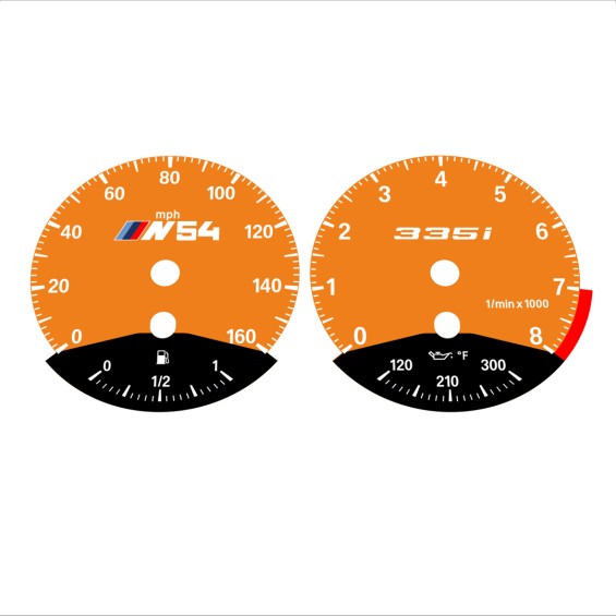 BMW E90 E92 335i 160 MPH Orange - Black Bottom - 110