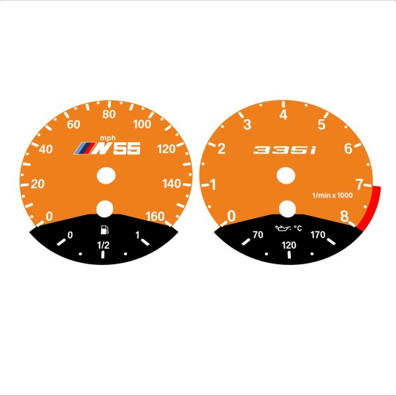 BMW E90 E92 335i 160 MPH Orange - Black Bottom - 160