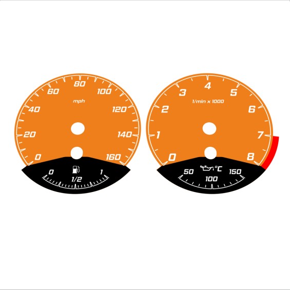 BMW E90 E92 335i 160 MPH Orange - Black Bottom - 177