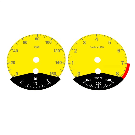 BMW E90 E92 335i 160 MPH Yellow - Black Bottom - 97