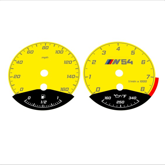 BMW E90 E92 335i 160 MPH Yellow - Black Bottom - 165