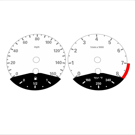 BMW E90 E92 335i 160 MPH White - Black Bottom - 129