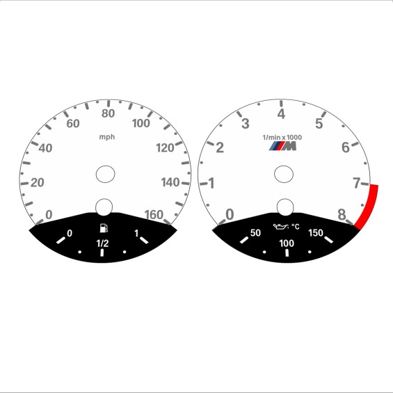 BMW E90 E92 335i 160 MPH White - Black Bottom - 146