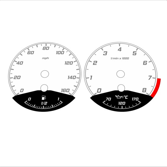 BMW E90 E92 335i 160 MPH White - Black Bottom - 185