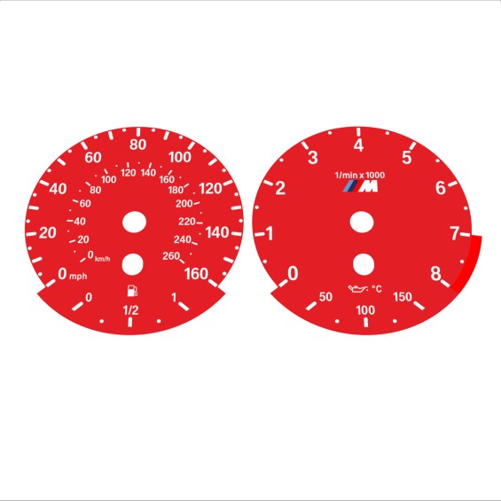 BMW E90 E92 335i 160 MPH+km/h Red - Standard - 110