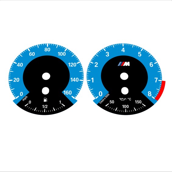 BMW E90 E92 335i 160 MPH Blue - 1M Style - 114