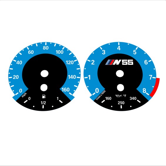 BMW E90 E92 335i 160 MPH Blue - 1M Style - 135