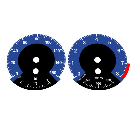 BMW E90 E92 335i 160 MPH Dark Blue - 1M Style - 113