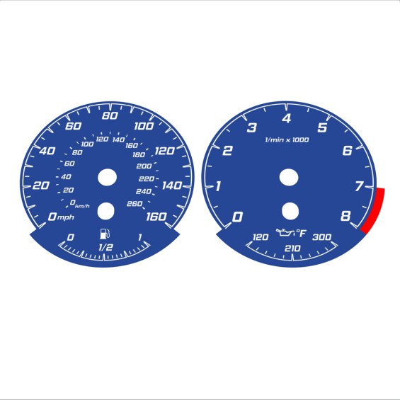 BMW E90 E92 335i 160 MPH+km/h Dark Blue - Standard - 127