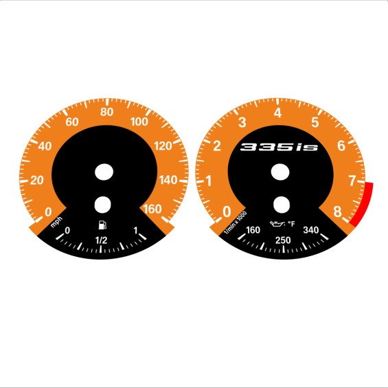 BMW E90 E92 335i 160 MPH Orange - 1M Style - 100