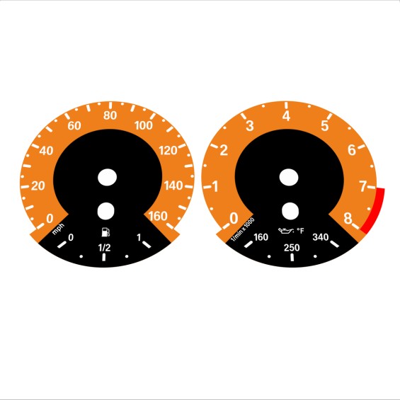 BMW E90 E92 335i 160 MPH Orange - 1M Style - 129