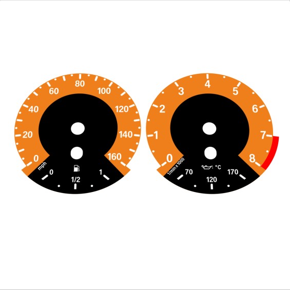 BMW E90 E92 335i 160 MPH Orange - 1M Style - 153