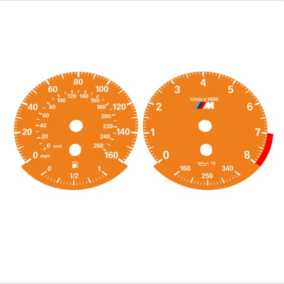 BMW E90 E92 335i 160 MPH+km/h Orange - Standard - 74