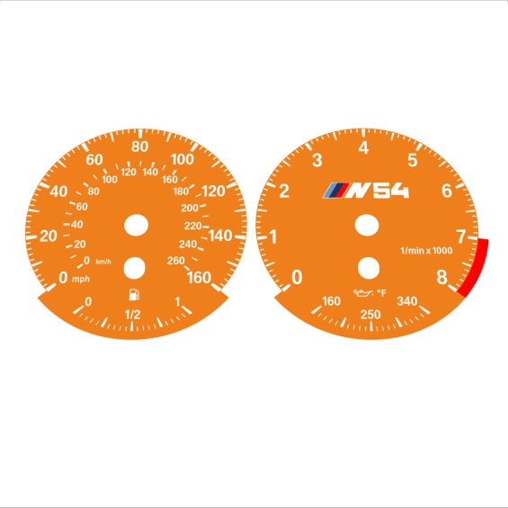 BMW E90 E92 335i 160 MPH+km/h Orange - Standard - 77