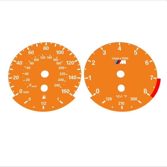 BMW E90 E92 335i 160 MPH+km/h Orange - Standard - 104