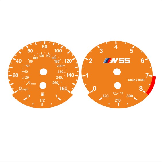 BMW E90 E92 335i 160 MPH+km/h Orange - Standard - 108