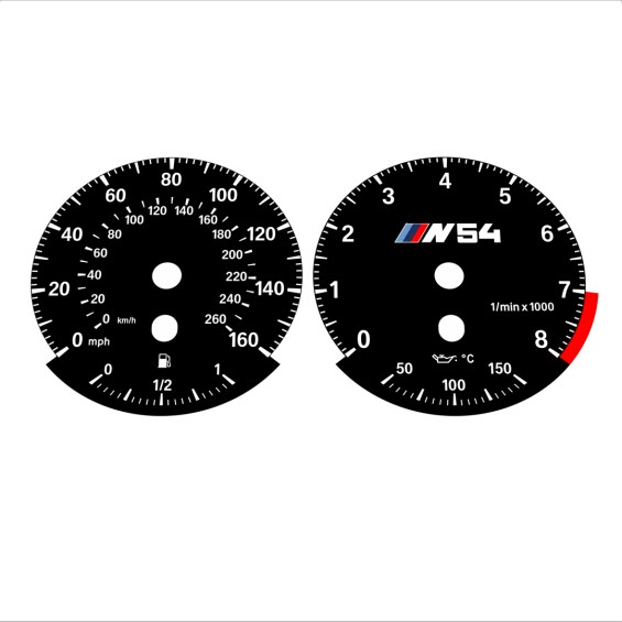 BMW E90 E92 335i 160 MPH+km/h Black - Standard - 89
