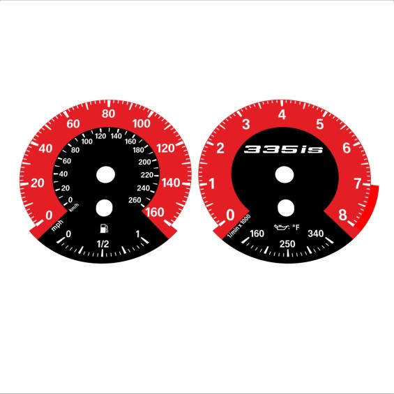 BMW E90 E92 335i 160 MPH+km/h Red - 1M Style - 76