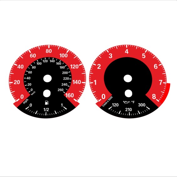 BMW E90 E92 335i 160 MPH+km/h Red - 1M Style - 79