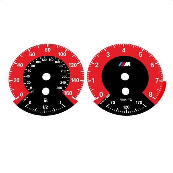 BMW E90 E92 335i 160 MPH+km/h Red - 1M Style - 92