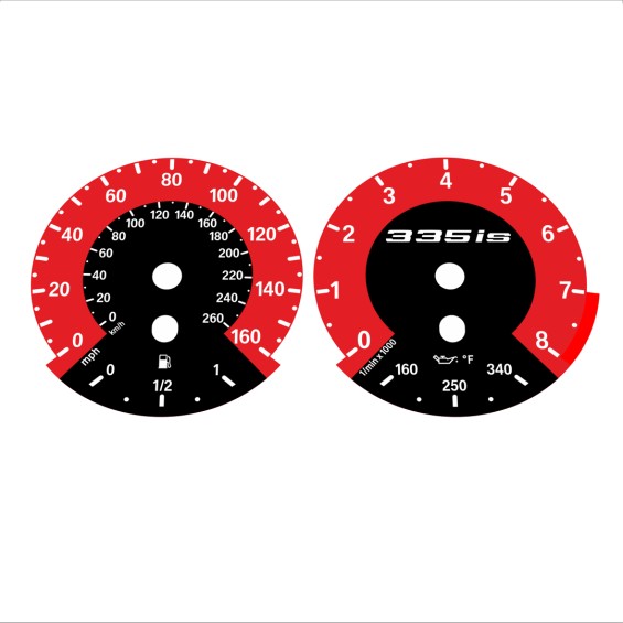 BMW E90 E92 335i 160 MPH+km/h Red - 1M Style - 100