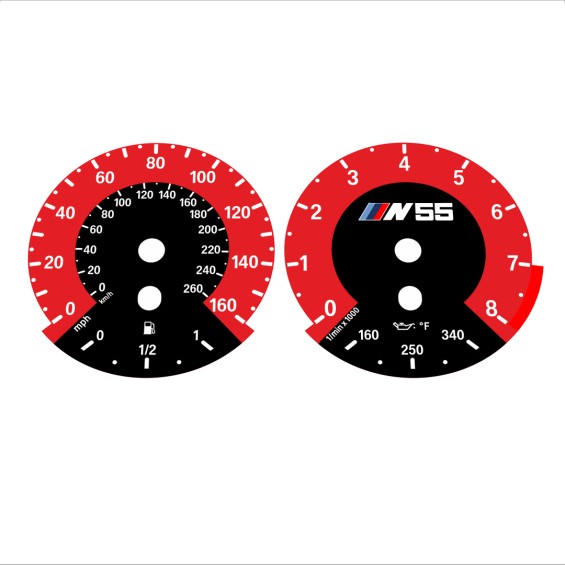 BMW E90 E92 335i 160 MPH+km/h Red - 1M Style - 102