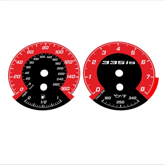 BMW E90 E92 335i 160 MPH+km/h Red - 1M Style - 124