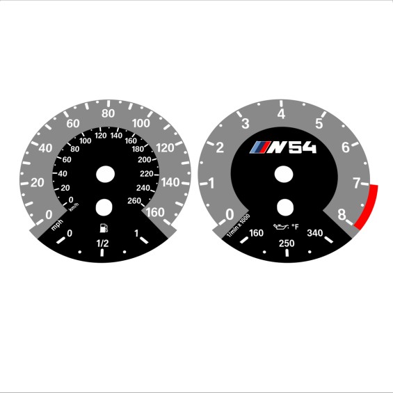BMW E90 E92 335i 160 MPH+km/h Gray - 1M Style - 101