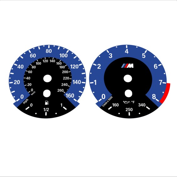 BMW E90 E92 335i 160 MPH+km/h Dark Blue - 1M Style - 98