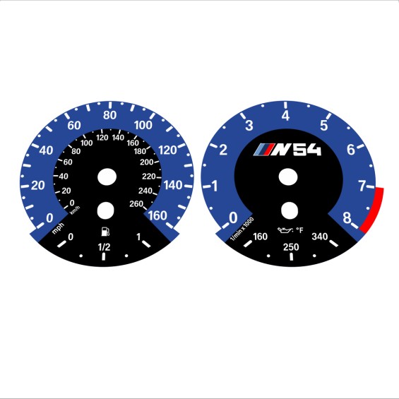 BMW E90 E92 335i 160 MPH+km/h Dark Blue - 1M Style - 101