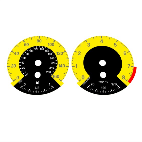BMW E90 E92 335i 160 MPH+km/h Yellow - 1M Style - 91