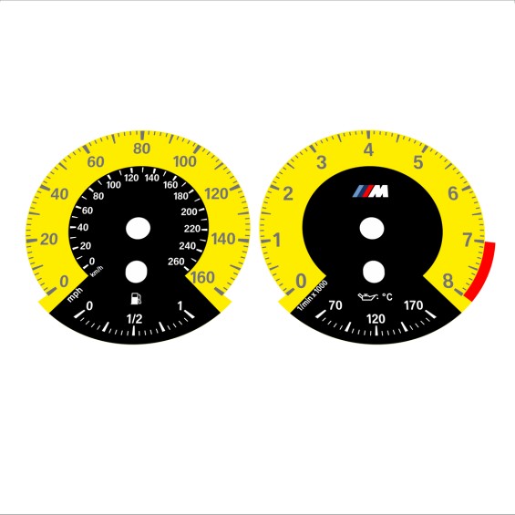 BMW E90 E92 335i 160 MPH+km/h Yellow - 1M Style - 92