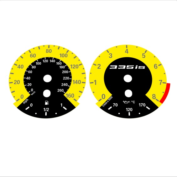 BMW E90 E92 335i 160 MPH+km/h Yellow - 1M Style - 118