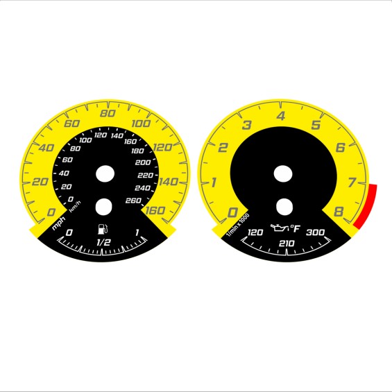 BMW E90 E92 335i 160 MPH+km/h Yellow - 1M Style - 127