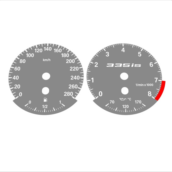 BMW E90 E92 335i 280 KM/H Gray - Standard - 52