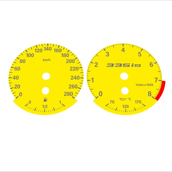 BMW E90 E92 335i 280 KM/H Yellow - Standard - 52