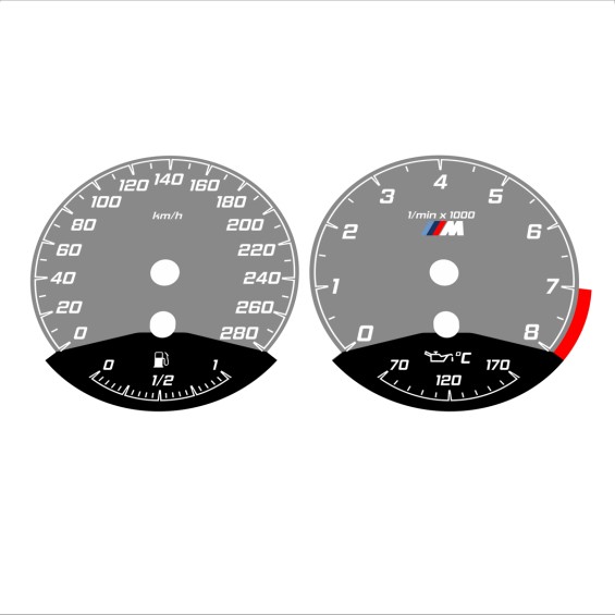 BMW E90 E92 335i 280 KM/H Gray - Black Bottom - 82