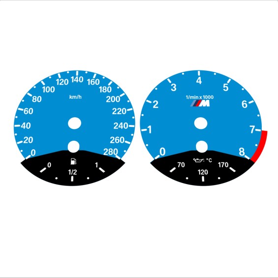 BMW E90 E92 335i 280 KM/H Blue - Black Bottom - 66