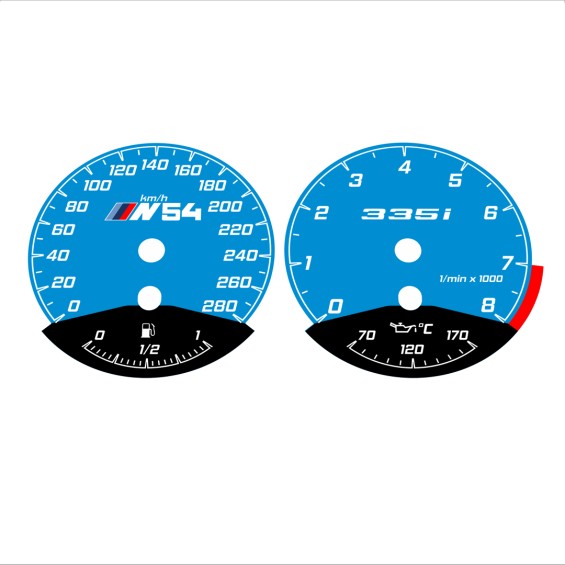 BMW E90 E92 335i 280 KM/H Blue - Black Bottom - 86