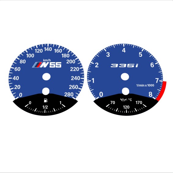 BMW E90 E92 335i 280 KM/H Dark Blue - Black Bottom - 56