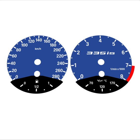 BMW E90 E92 335i 280 KM/H Dark Blue - Black Bottom - 68