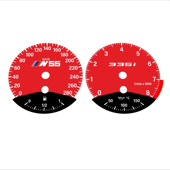 BMW E90 E92 335i 280 KM/H Red - Black Bottom - 64