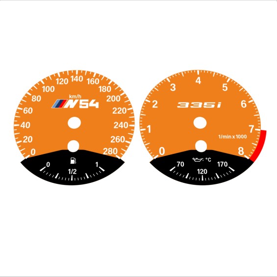 BMW E90 E92 335i 280 KM/H Orange - Black Bottom - 54