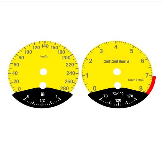 BMW E90 E92 335i 280 KM/H Yellow - Black Bottom - 51