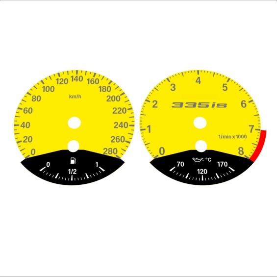 BMW E90 E92 335i 280 KM/H Yellow - Black Bottom - 52